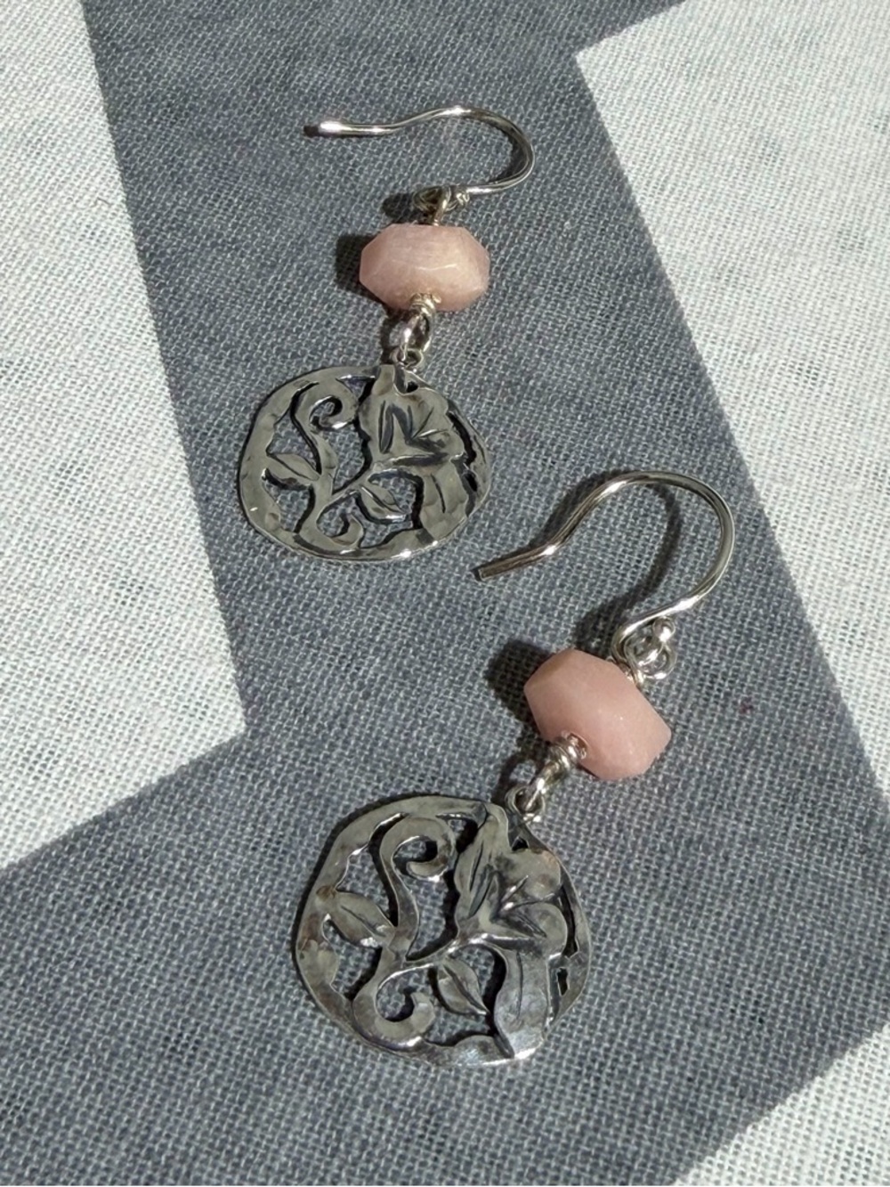 Silpada Pink Beaded Necklace with Silver Filigree Pendant and Matching Earrings - Picture 3 of 11